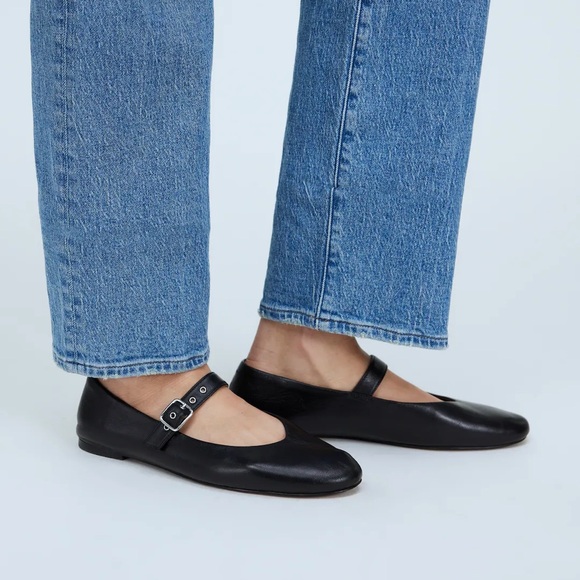 Madewell Remy Black Leather Mary Jane Flats 8.5 - Picture 2 of 5